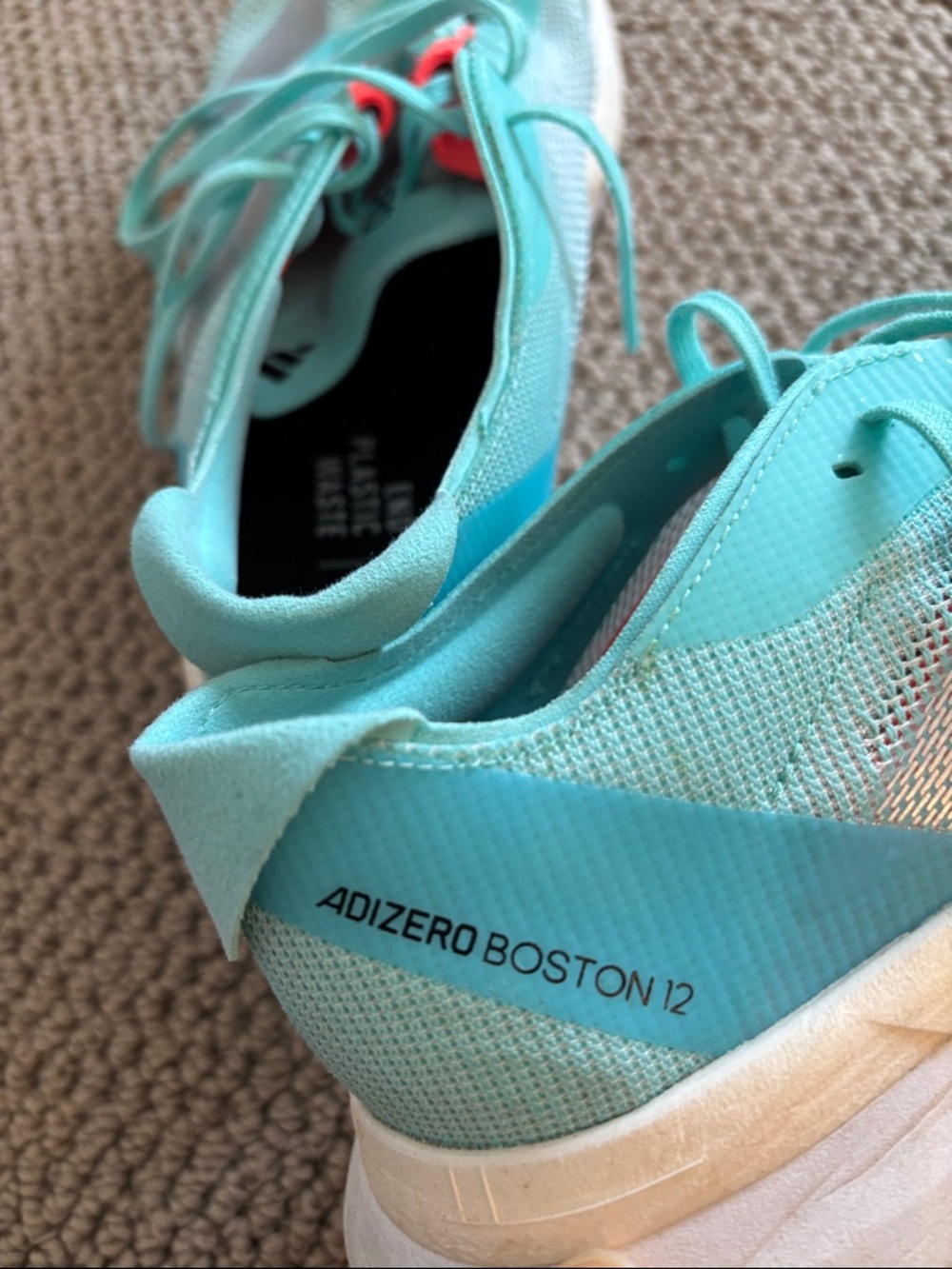 Adidas Women's Adizero Boston 12 Running 'Aqua Blue Cloud White' - Picture 6 of 6